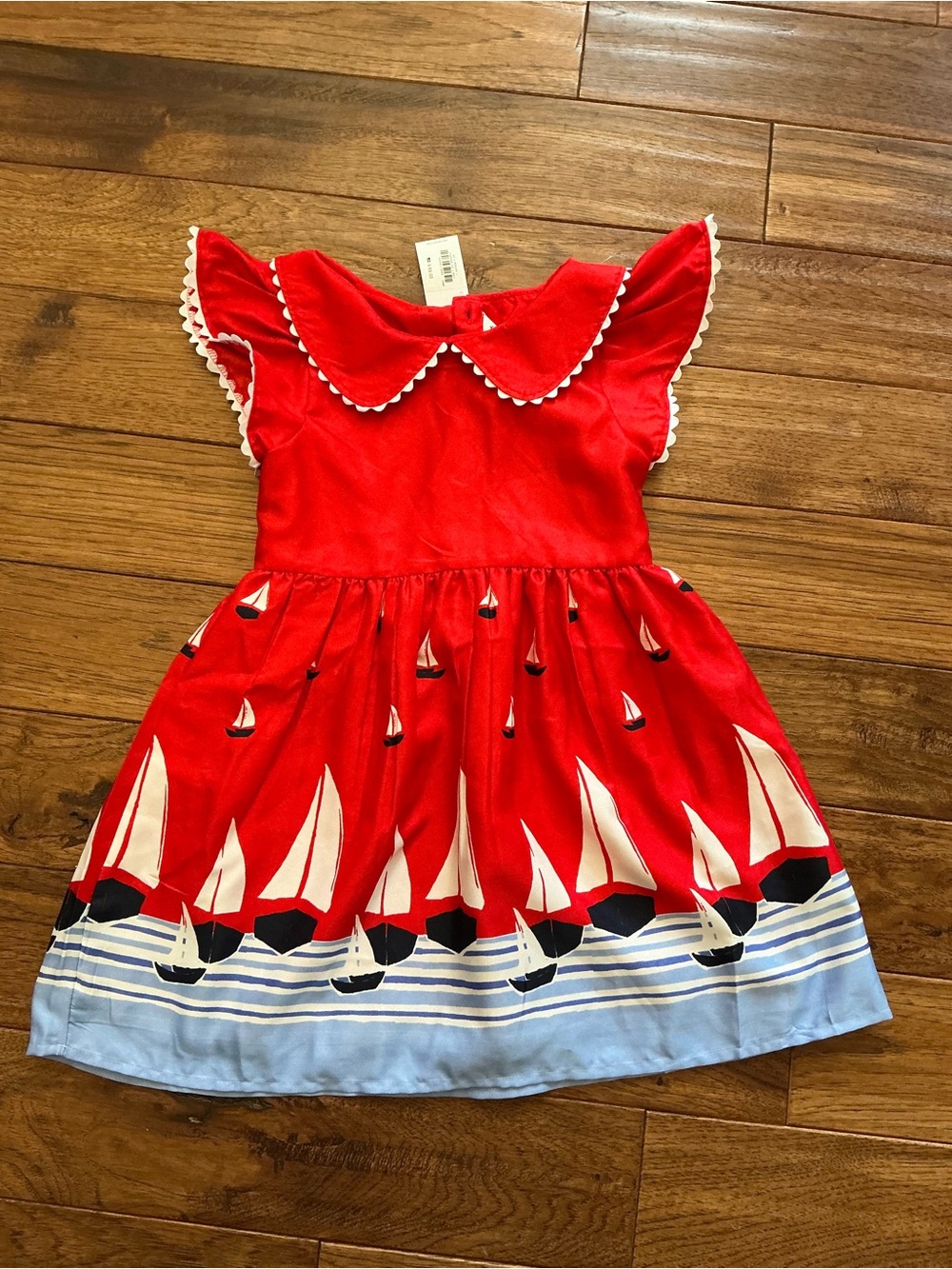 NWT Janie and Jack Red Sailboat Dress, size 4